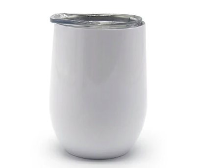 Sublimation 10oz Double Walled Insulated White Stemless Wine Cup Tumbler