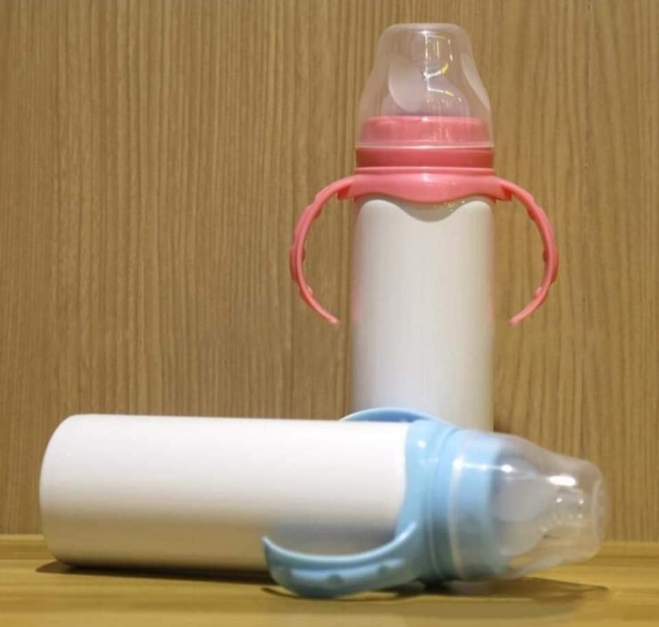 8oz Double Walled Sublimation Baby Bottle - Pink – REAL BLANKS